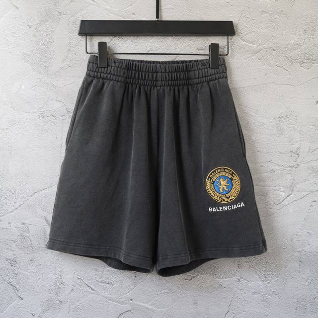 D023# Lion olive branch embroidery fried color distressed shorts beach pants swe
