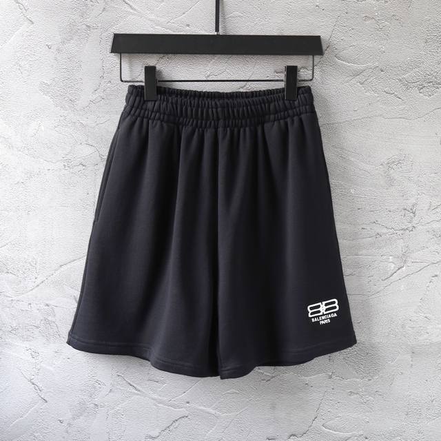 34105# Letter Bb embroidered shorts beach pants for men and women Color: Black S