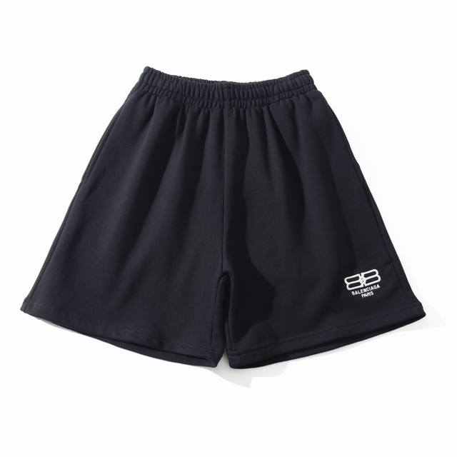 34105# Letter Bb embroidered shorts beach pants for men and women Color: Black C