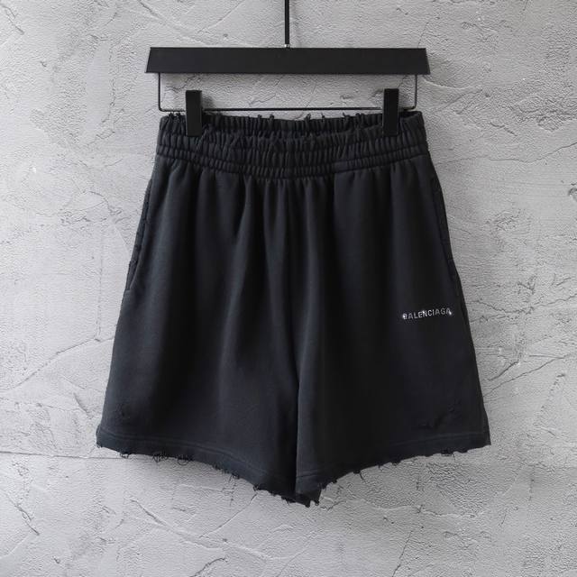 031# Classic style English letter logo hot diamond distressed distressed shorts