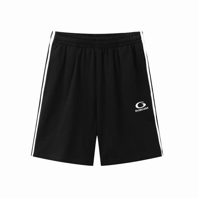 D012# New Standard 6B New Logo Embroidery 5-Bar Splicing Shorts Sweatpants Knitt