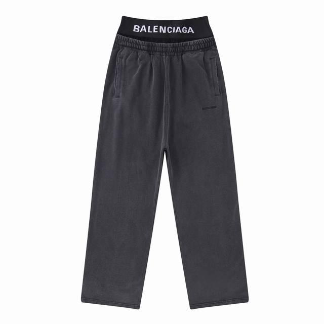 Aa003# Fake two-piece underwear stitching worn embroidered trousers sweatpants f