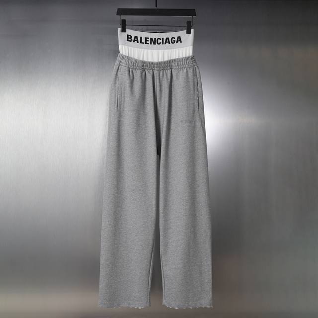 Aa003# Fake two-piece underwear stitching worn embroidery trousers sweatpants fo