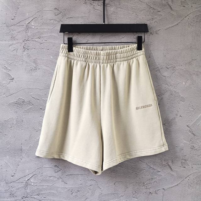 008# Natural color letter embroidered shorts beach pants sweatpants sports pants