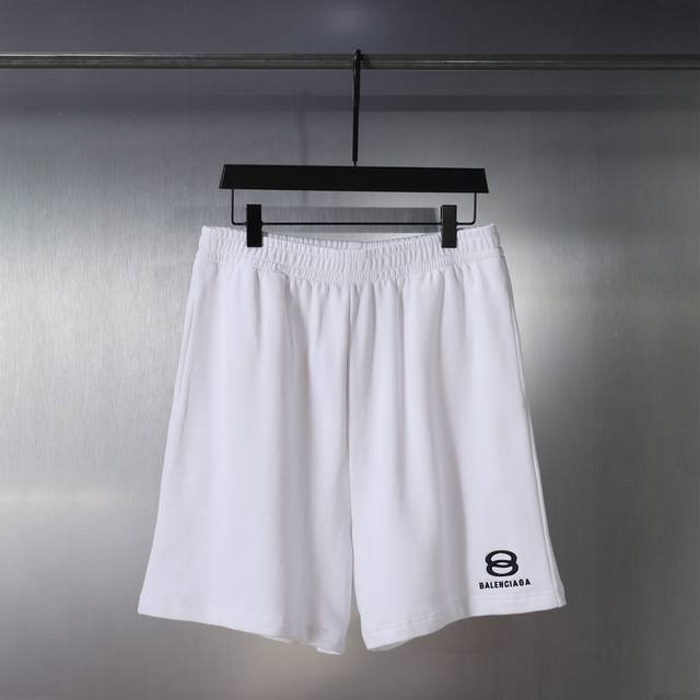 D006# New classic 8B double ring embroidery cotton shorts for men and women Size