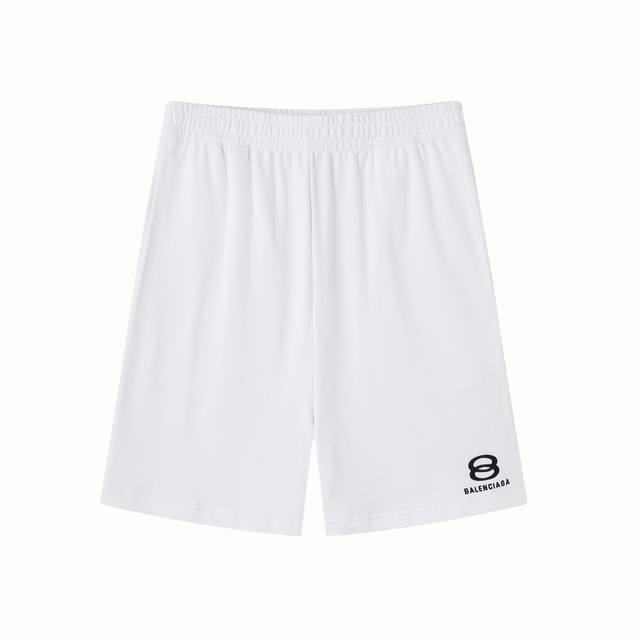 D006# New classic 8B double ring embroidery cotton shorts for men and women Size