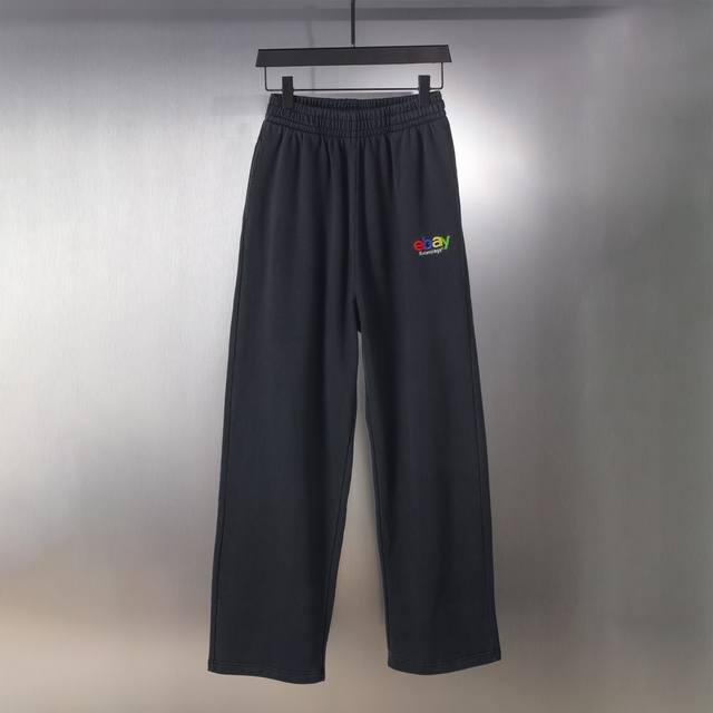 Aa006# Washed and distressed Ebay embroidered trousers sweatpants for men and wo