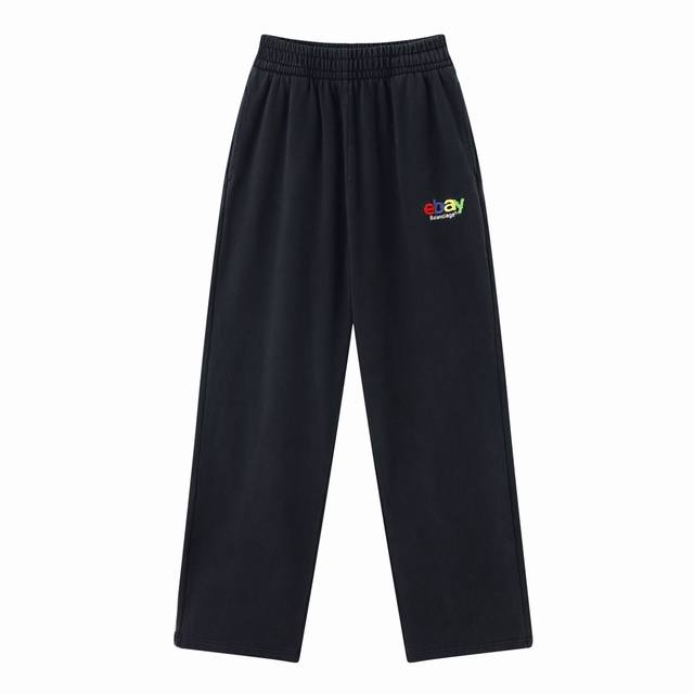 Aa006# Washed and distressed Ebay embroidered trousers sweatpants for men and wo