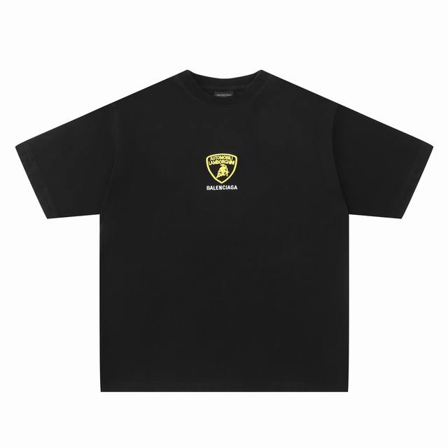 Cx22# Co-branded Lamborghini Logo embroidered sports short-sleeved T-shirt for m
