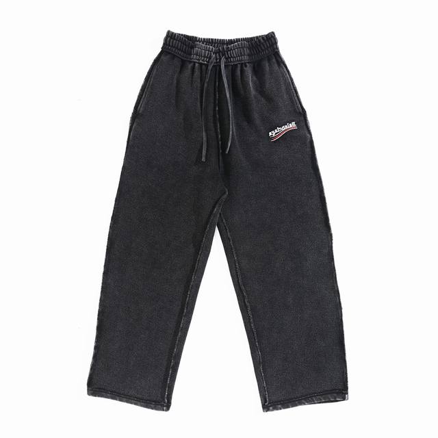 Aa021# Reverse-turned classic cola embroidery washed distressed trousers sweatpa