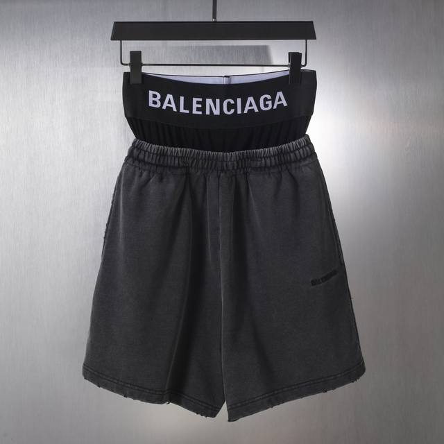 005# Fake two-piece underwear splicing embroidery shorts sweatpants men and wome