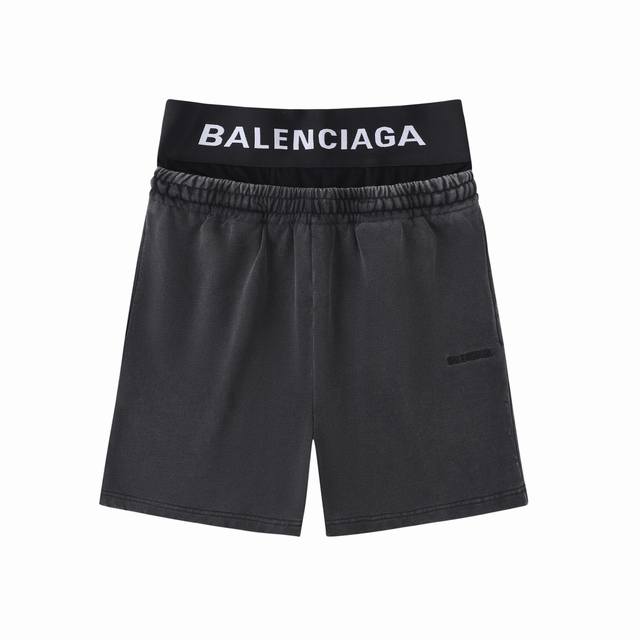 005# Fake two-piece underwear splicing embroidery shorts sweatpants for men and