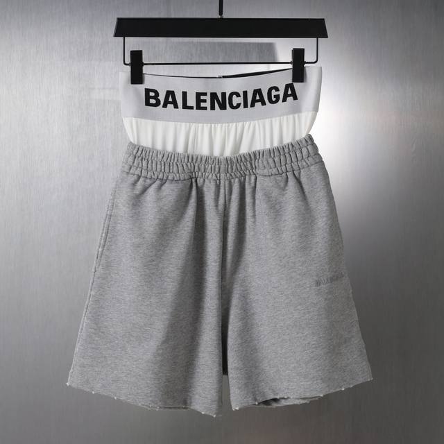 005# Fake two-piece underwear splicing embroidery shorts sweatpants for men and