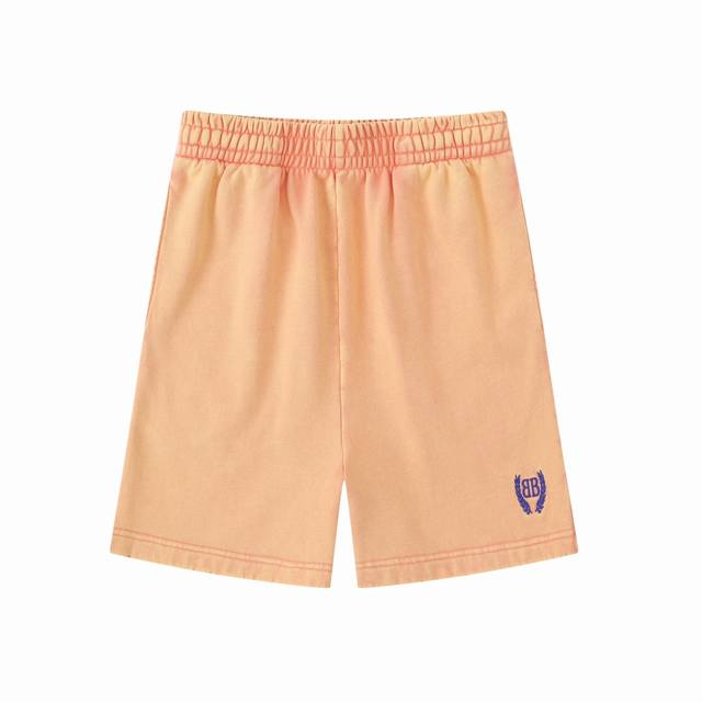 009# Olive branch double B embroidery washed distressed distressed shorts beach