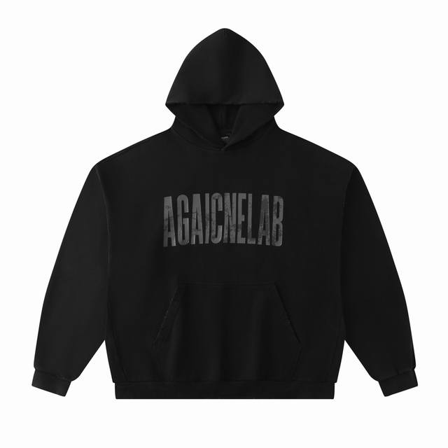 Cc007# Agaicnelab printed washed distressed hoodie sweatshirt for men and women