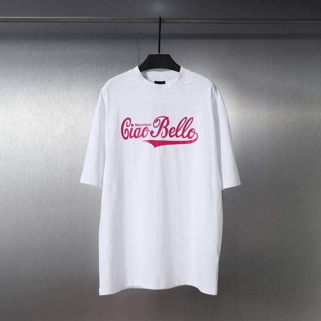 Cx11# Classic rose red Coca-Cola letter print casual short-sleeved T-shirt for m
