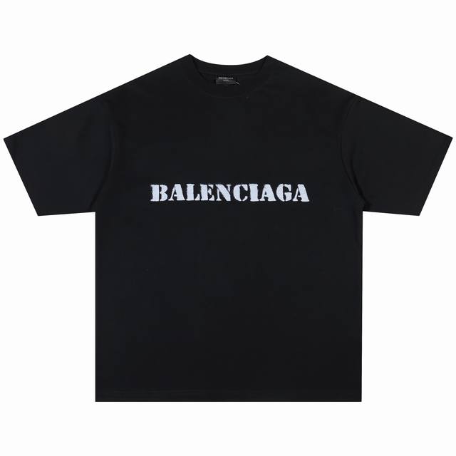 F020# English letter blurred logo print short sleeves for men and women Size: SM