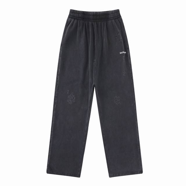 Aa018# Classic English embroidery fried color distressed all-match casual sweatp