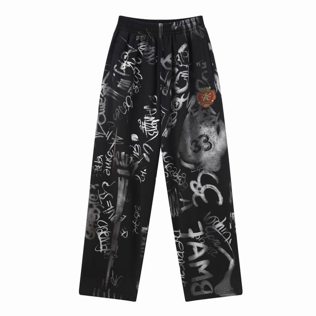 Aa001# Heavy craft hand-painted graffiti worn Manchester United series embroider