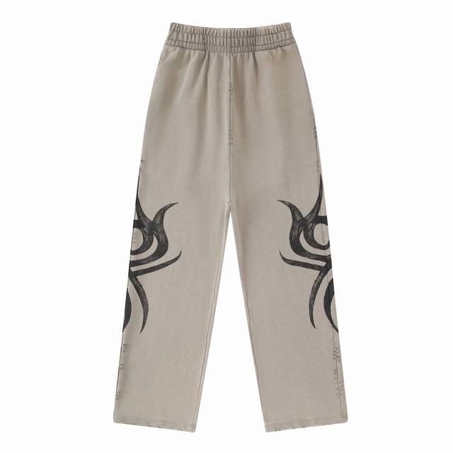 Aa105# Hand-painted graffiti worn old washed trousers sweatpants for men and wom