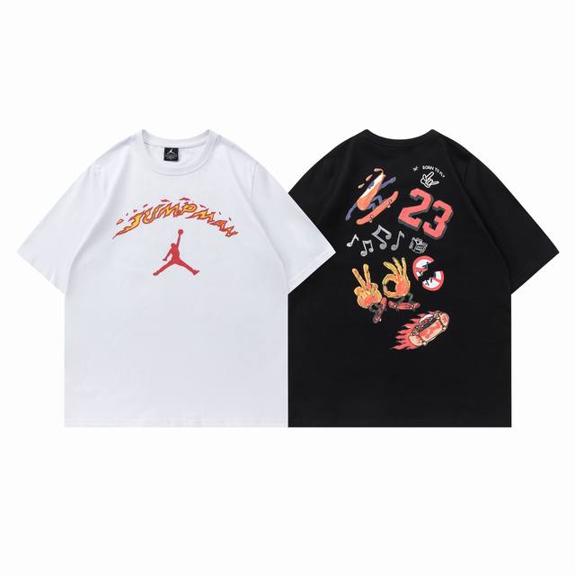 338#Aj flying short sleeve black white M-Xxl DDD
