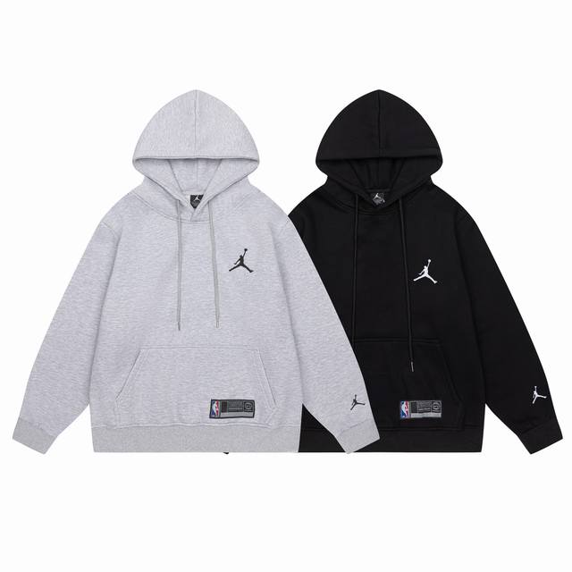 662#Aj flying man plus velvet sweater black gray M-Xxl DDD