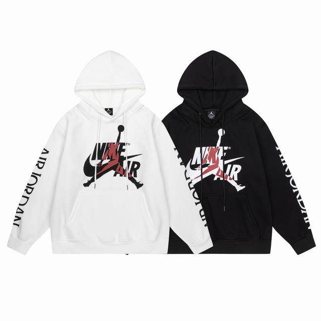666#Aj flying man plus velvet sweater black and white M-Xxl DDD
