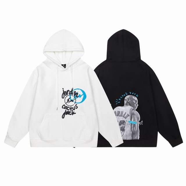 668#Aj flying man plus velvet sweater black and white M-Xxl DDD