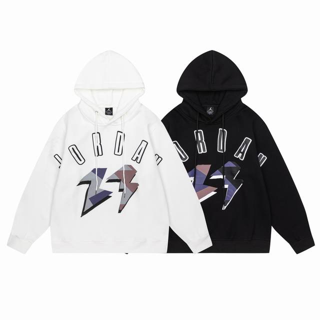 670#Aj flying man plus velvet sweater black and white M-Xxl DDD