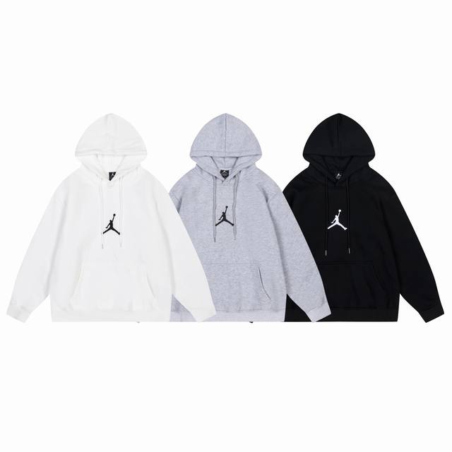 3025#Aj flying man plus velvet sweater black and white gray M-Xxl DDD