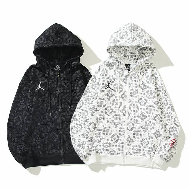 609#Aj flying jacket with velvet loop black and white M-Xxl DDD