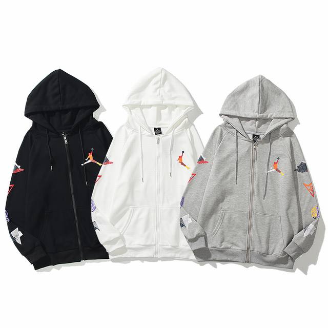 3008#Aj flying terry jacket black and white gray M-Xxl DDD
