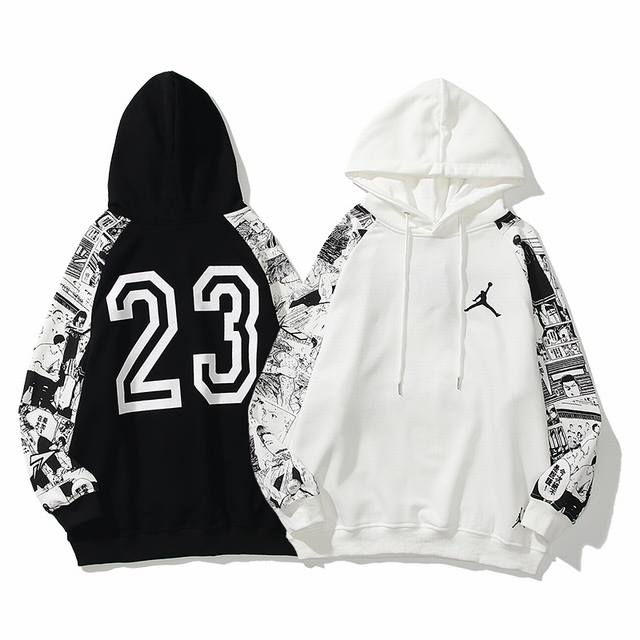 3011# Jordan Terry Hoodie Hooded Black and White M-Xxl DDD