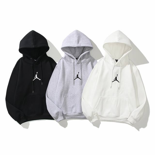 3025#Aj flying man plus velvet sweater black and white gray M-Xxl DDD