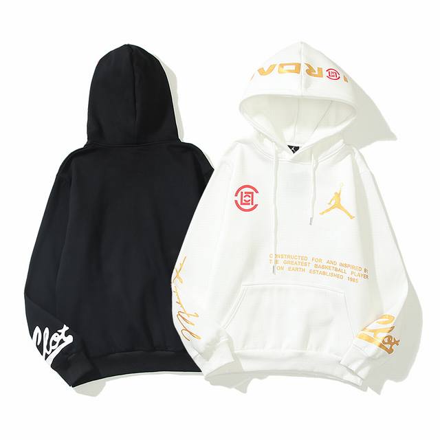 606#Aj flying man plus velvet sweater black and white M-Xxl DDD