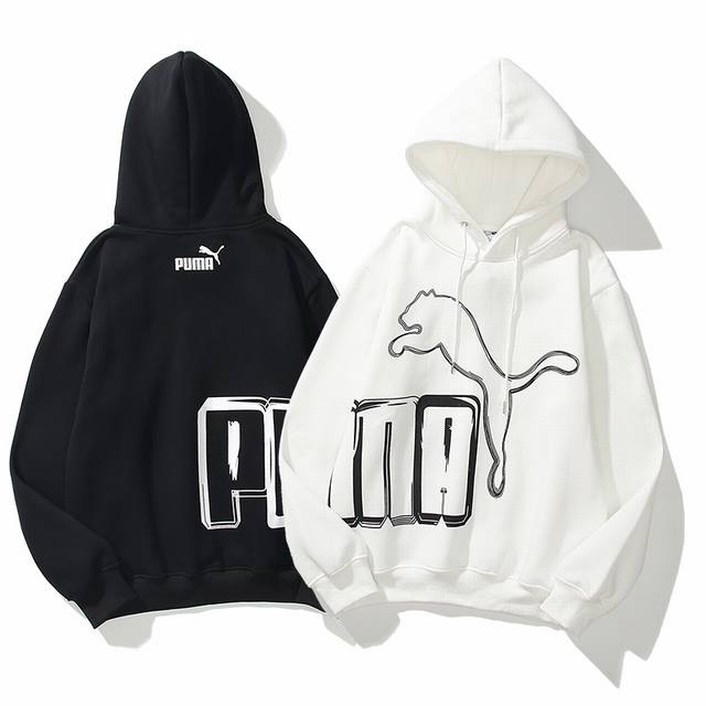 5008#Puma fleece sweatshirt black and white M-Xxl DDD