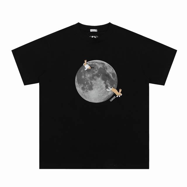 We31# Top OEM quality Loewe 25Ss moon print embroidered Logo short-sleeved T-shi