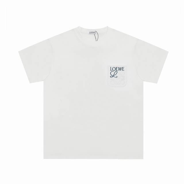 We17# Top OEM quality Loewe 24Ss classic chest pocket embroidered T-shirt short