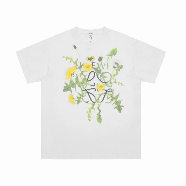 We13# Top OEM quality Loewe 25Ss floral print embroidered Logo short-sleeved T-s