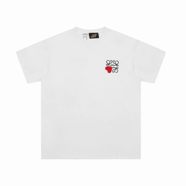 We12# Top OEM quality Loewe 25Ss love embroidered Logo short-sleeved T-shirt No