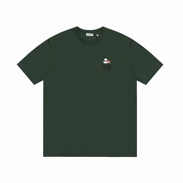 We03# Top OEM quality Loewe 25Ss panda back embroidered short sleeves No need fo