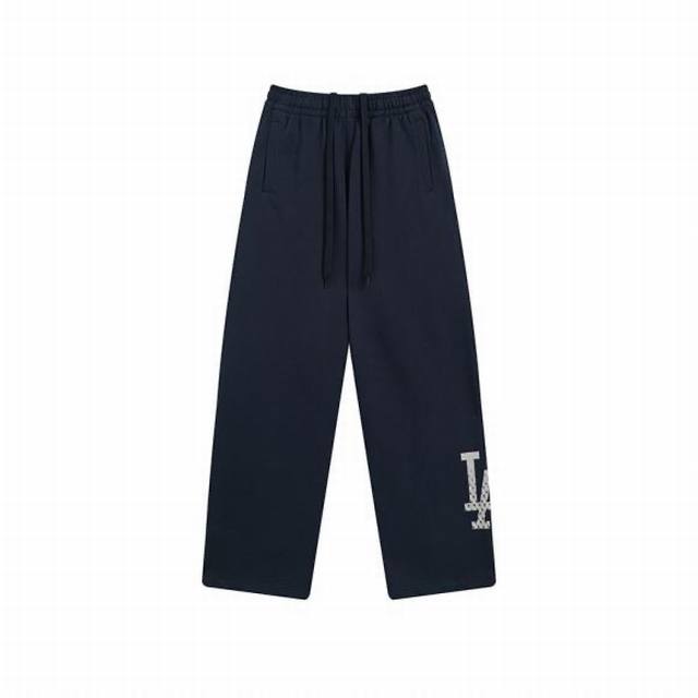 V811# Mlb official men and women couple old flower print logo sports trousers fa