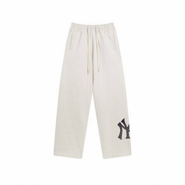 V811# Mlb official men and women couple old flower print logo sports trousers fa