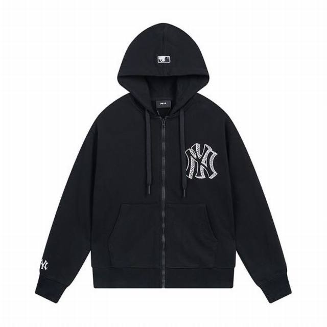 V826# Mlb official men and women couple print big logo hooded zipper jacket casu