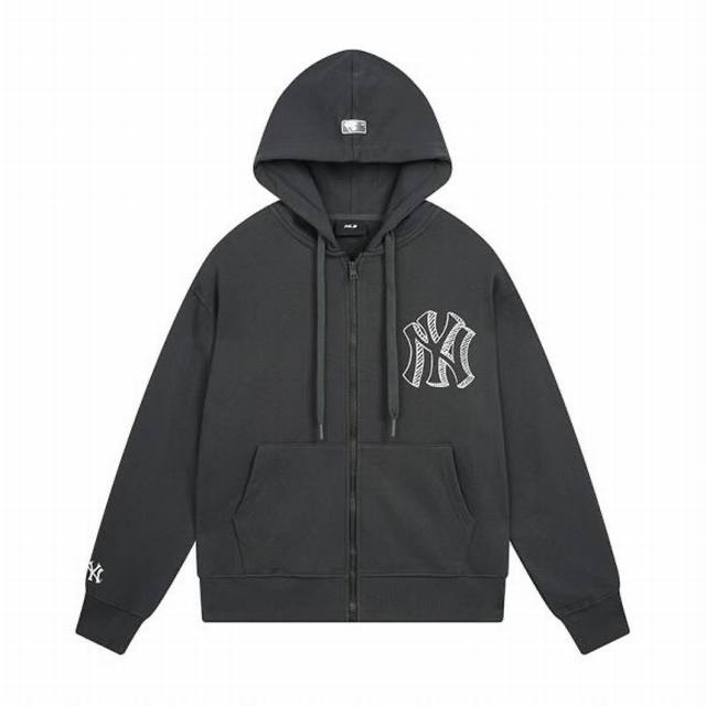 V826# Mlb official men and women couple print big logo hooded zipper jacket casu