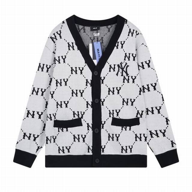 1103# Mlb official men's and women's knitted sweaters retro old flower cardigan