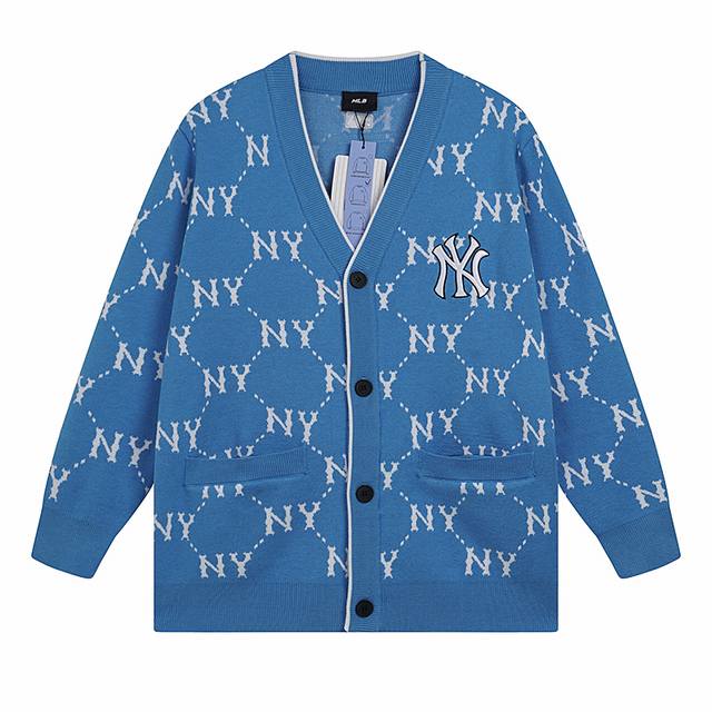 1103# Mlb official men's and women's knitted sweaters retro old flower cardigan