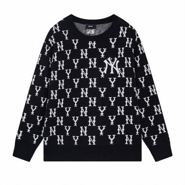 1101# Mlb official men and women couple knitted pullover old flower casual versa