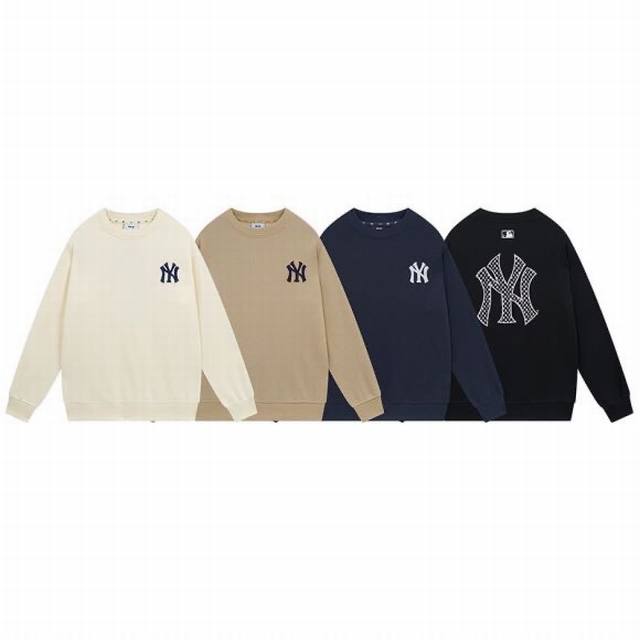 V833# Mlb official men and women pullover sweatshirt loose retro old flower roun