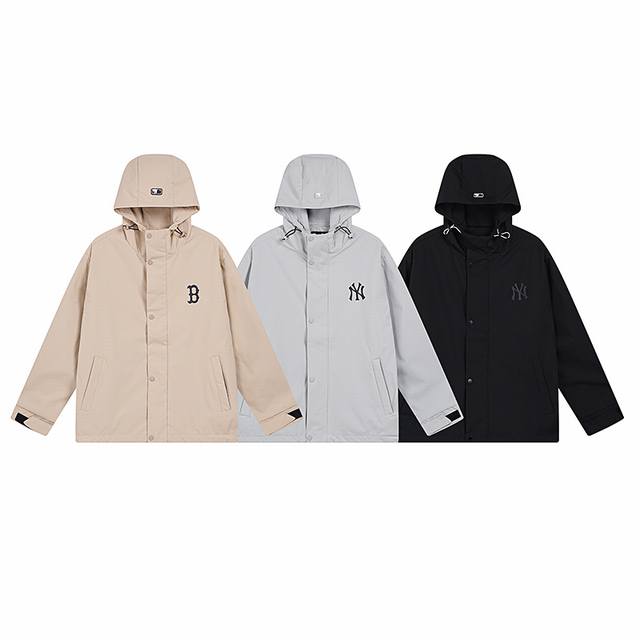 9906# Mlb official unisex large logo jacket hooded jacket for couples Wjb03 Fabr